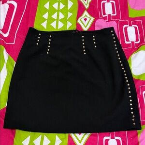 H&M Black Mini Skirt with Gold Studs